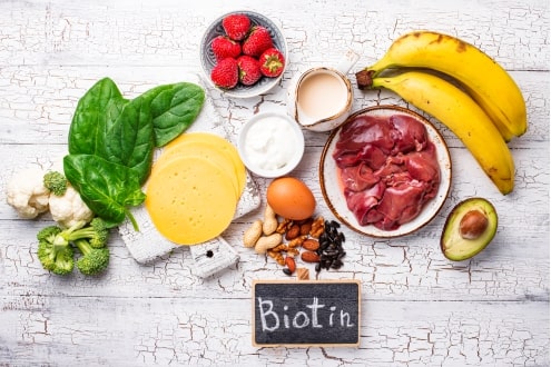 Alimentos que contém Biotina. Fonte da foto: Freepik.